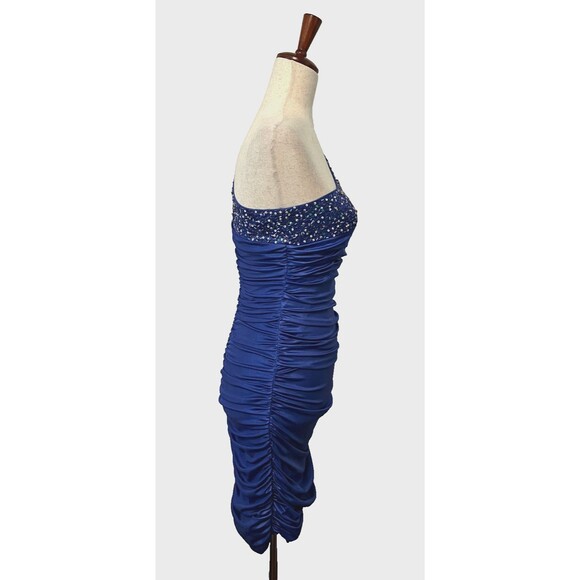 ISSUE NEW YORK Evening Bodycon Mini Dress Women's 2 Periwinkle One Shoulder Y2K - Picture 8 of 14